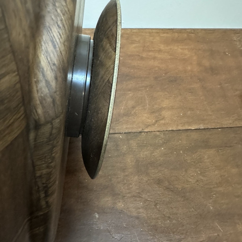 Vtg WEAVEWOOD Hand Woven Walnut Wood Lazy Susan 14" Round Mid Century Modern NEW - Picture 7 of 7